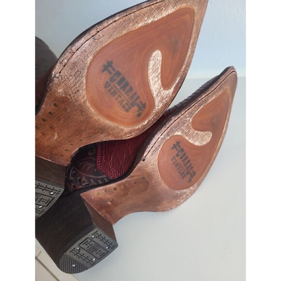 Corral Women's Faded Burgundy Lizard Western Cowgirl Boots Size 8M - Picture 10 of 13
